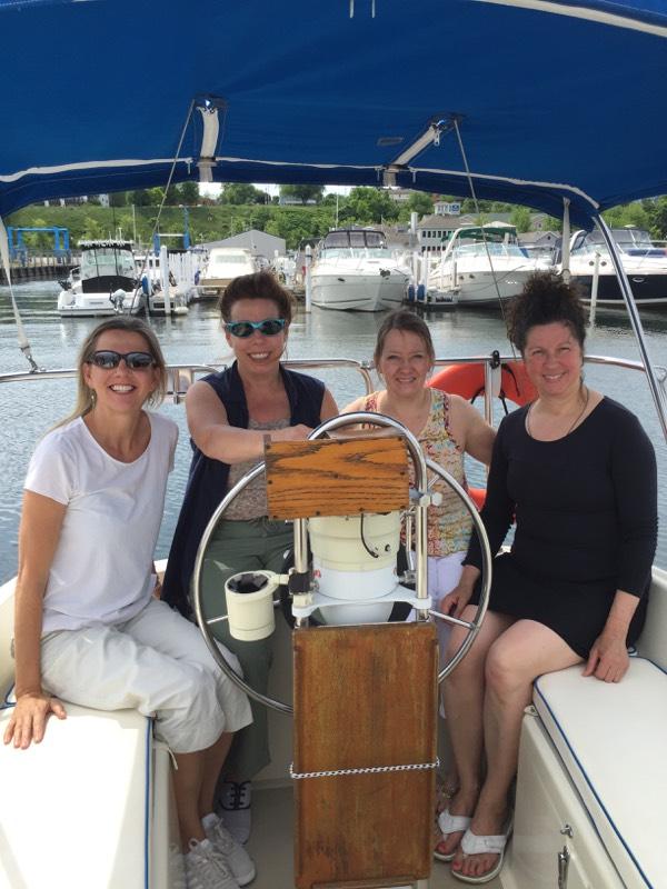 ladies on sail boat